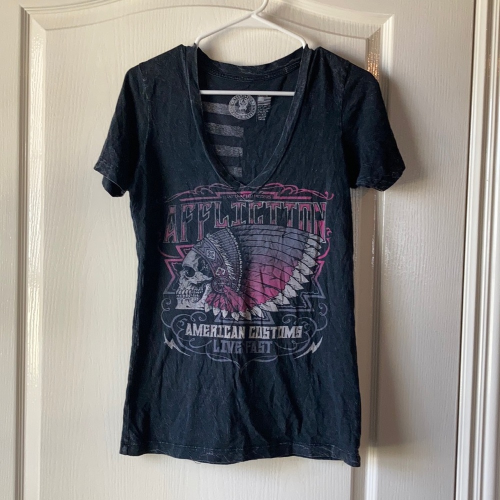 Affliction Pink and black chief